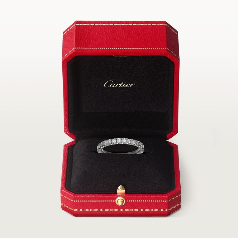 Etincelle de Cartier wedding band, 3.5 mm width, semi-paved