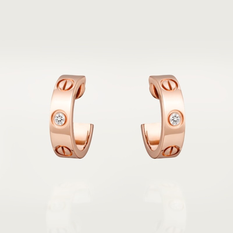 Cartier LOVE hoop earrings, classic model, 2 diamonds