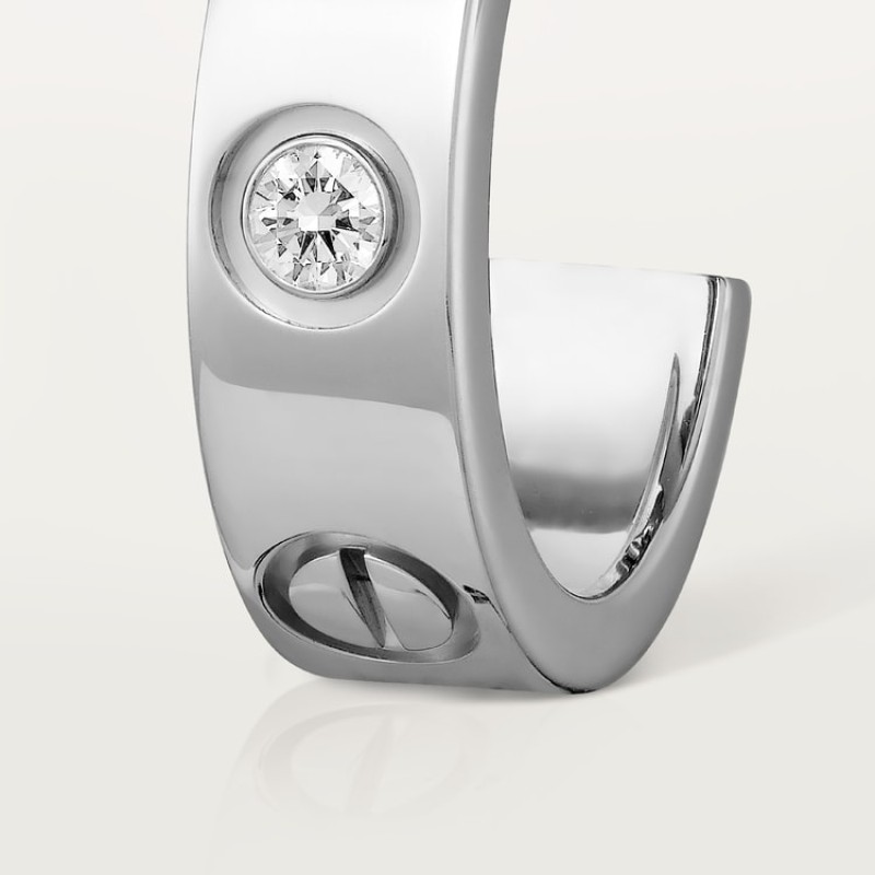 Cartier LOVE hoop earrings, classic model, 2 diamonds