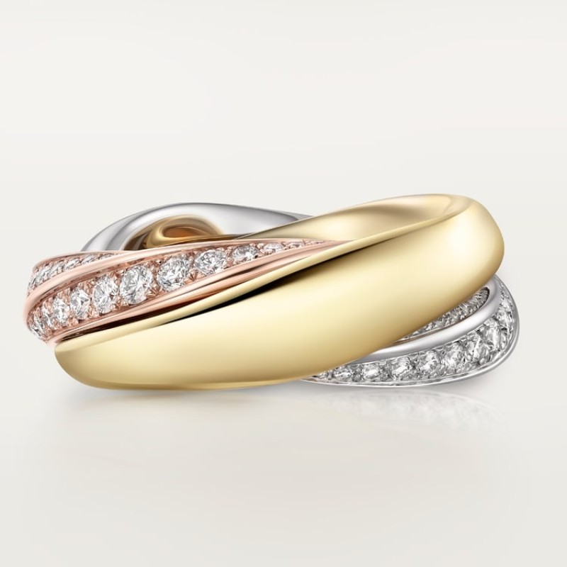 Cartier Trinity ring, half-paved