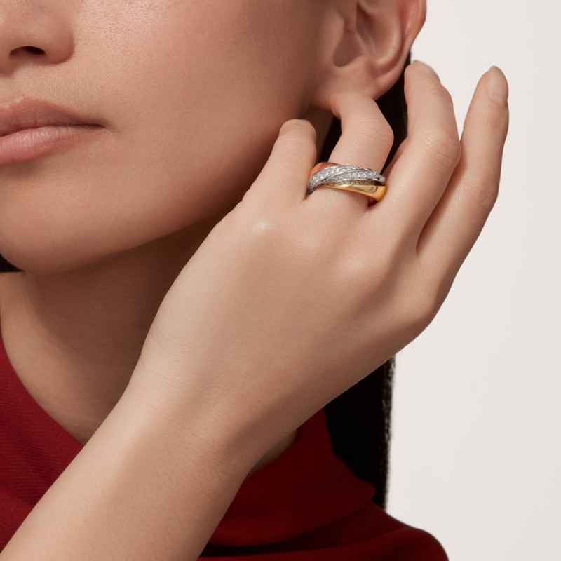Cartier Trinity ring, half-paved