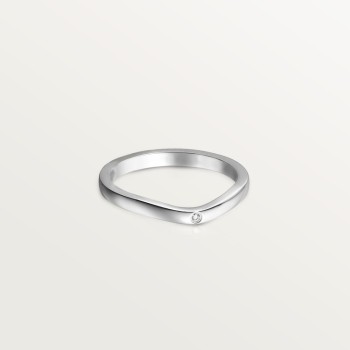 Cartier Ballerine wedding band, 2 mm width, 3 diamonds