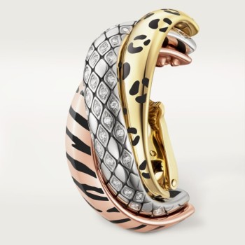 Cartier Trinity single earring, lacquer, semi-paved