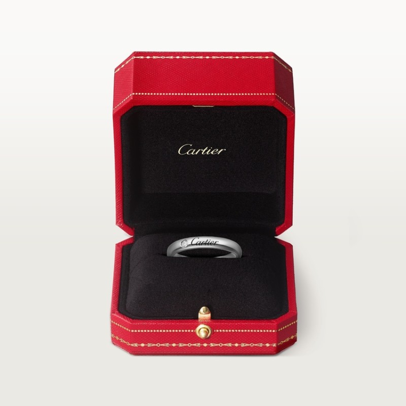 C de Cartier wedding band, 3 mm width, 1 diamond C de Cartier wedding band, 3 mm width, 1 diamond