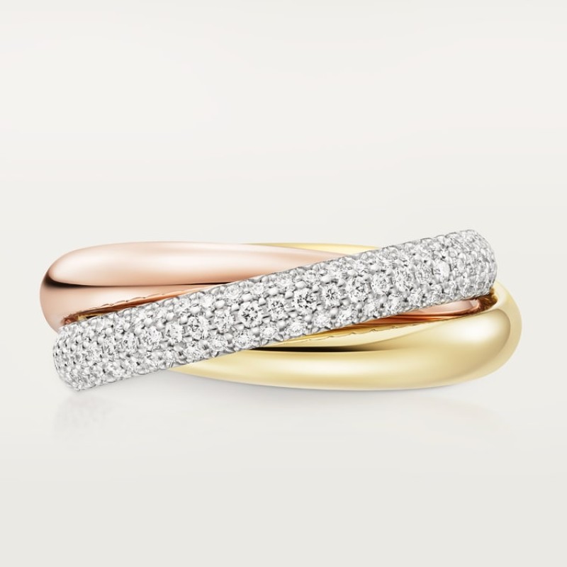 Cartier Trinity ring, classic model, half-paved