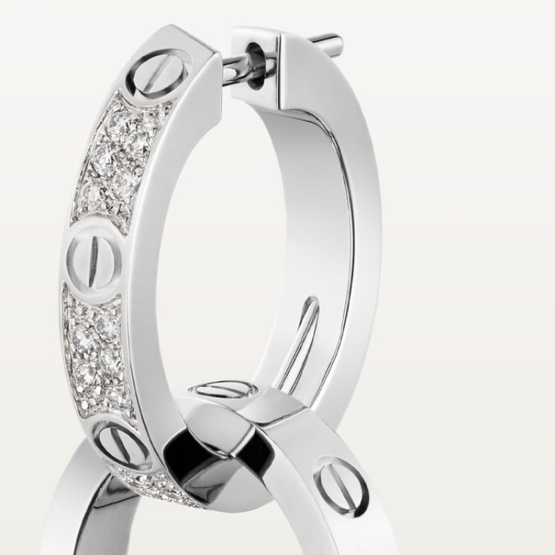 Cartier LOVE earrings, multiwear, half-paved Cartier LOVE earrings, multiwear, half-paved