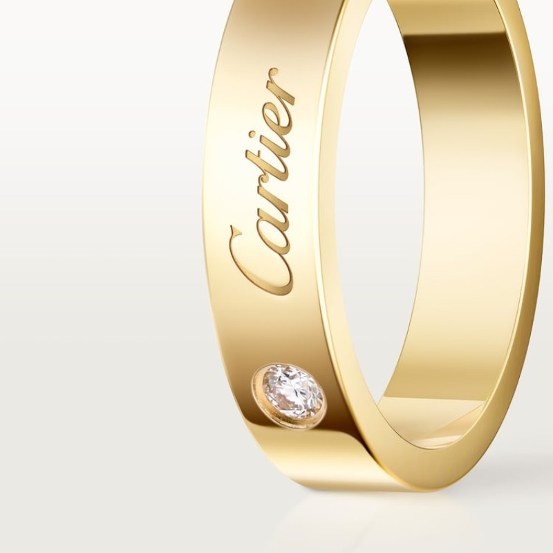 C de Cartier wedding ring, 4 mm width, 1 diamond