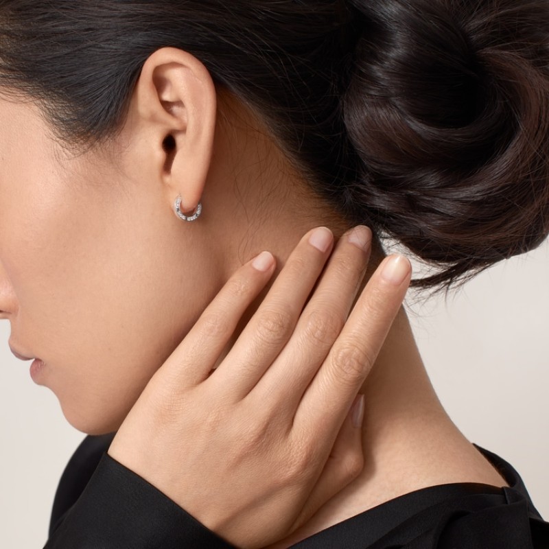 Cartier LOVE single hoop earring, paved