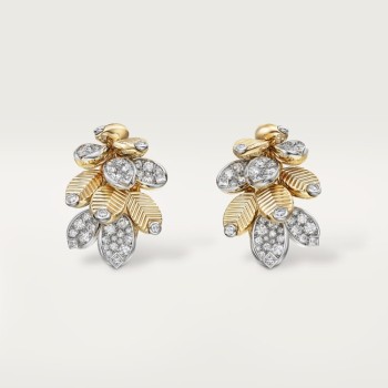 Cartier Grain de Café earrings, semi-paved