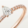 Etincelle de Cartier ring, pear-shaped diamond, paved