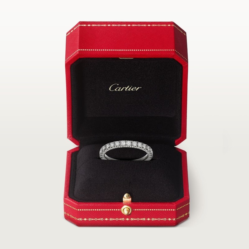 Etincelle de Cartier wedding band, 2 mm width, semi-paved