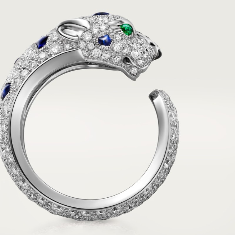Panthère de Cartier ring, medium model, half-paved Panthère de Cartier ring, medium model, half-paved