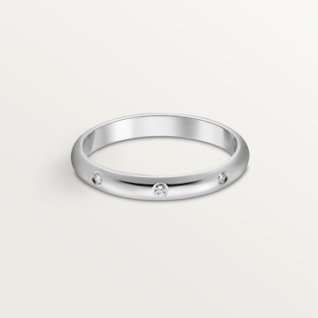 1895 wedding band, 2.6 mm width, 3 diamonds
