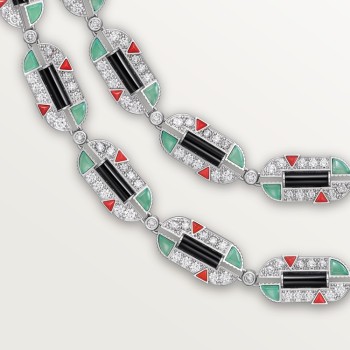 Cartier Géométrie & Contrastes necklace, chrysoprase, transformable, paved