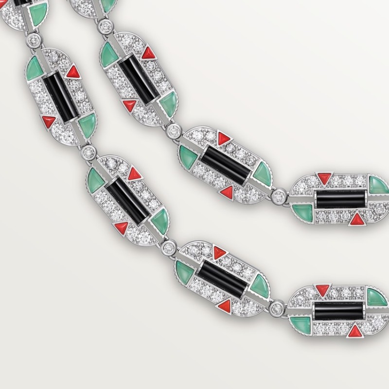 Cartier Géométrie & Contrastes necklace, chrysoprase, transformable, paved Cartier Géométrie & Contrastes necklace, chrysoprase, transformable, paved