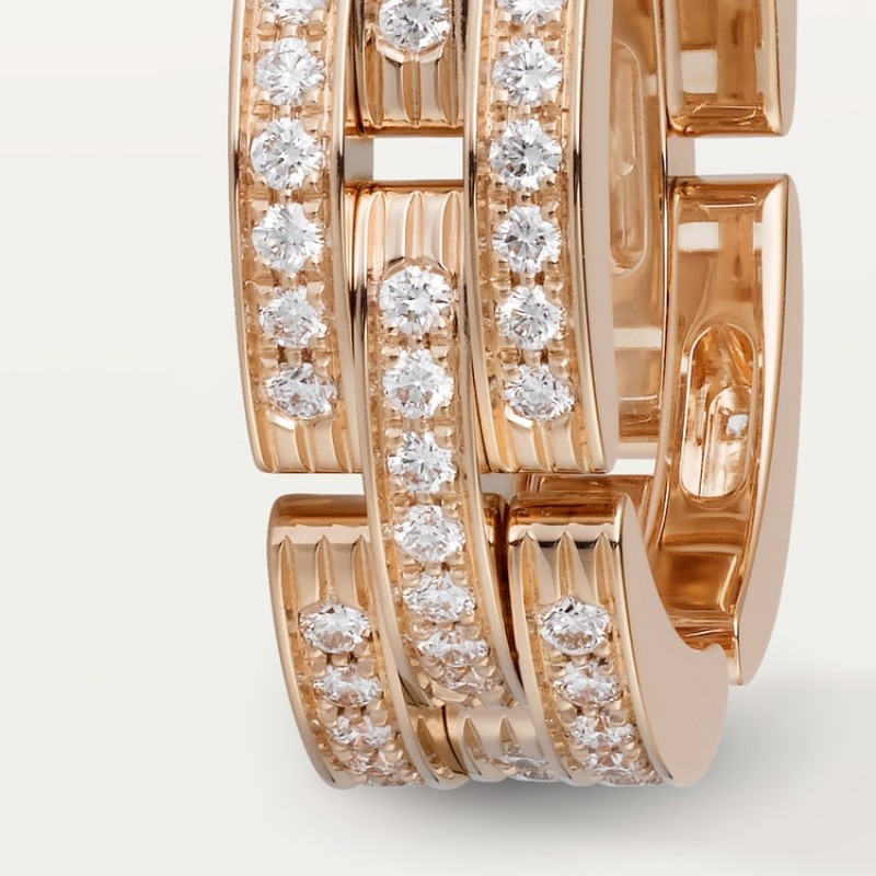 Cartier Maillon Panthère ring, triple row, paved