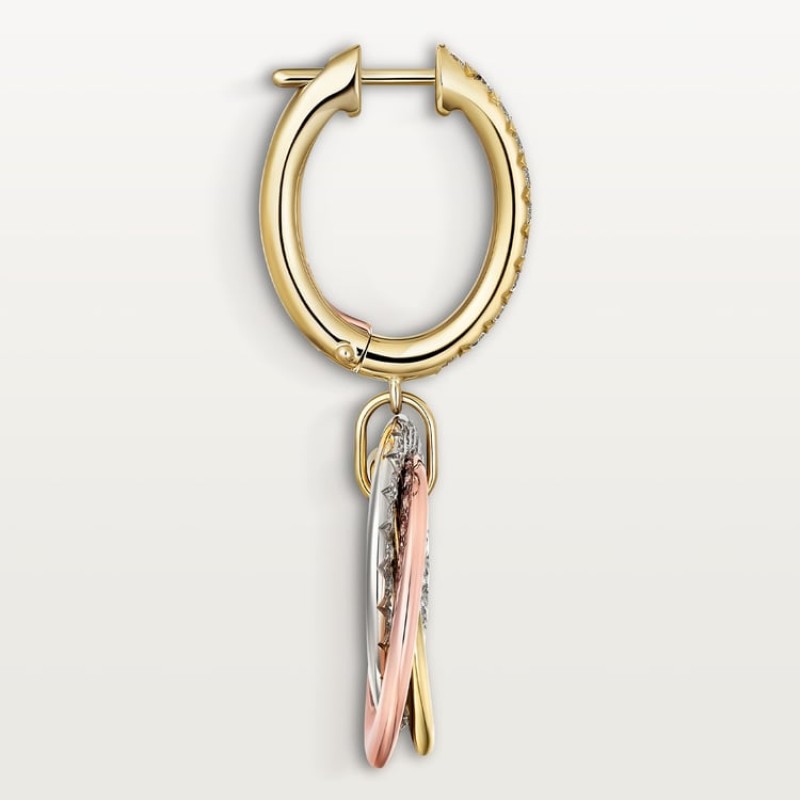 Cartier Trinity earrings, half-paved
