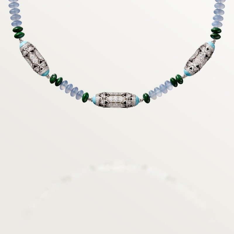 Cartier Géometrie & Contrastes necklace, chalcedony, paved Cartier Géometrie & Contrastes necklace, chalcedony, paved