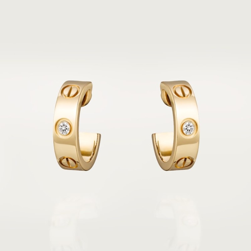 Cartier LOVE hoop earrings, classic model, 2 diamonds