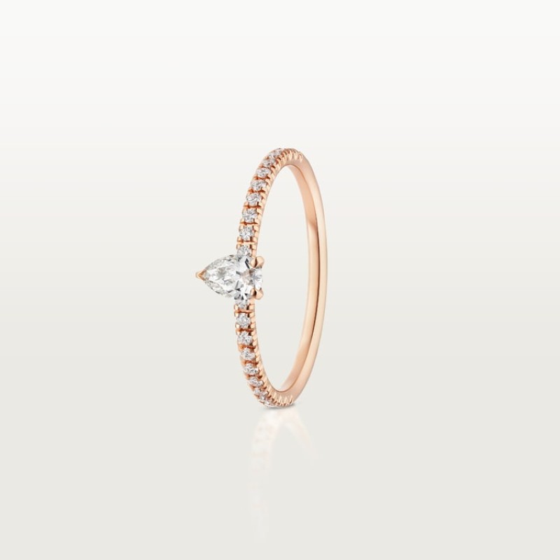 Etincelle de Cartier ring, pear-shaped diamond, paved
