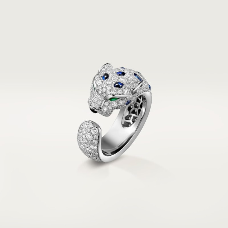 Panthère de Cartier ring, medium model, half-paved Panthère de Cartier ring, medium model, half-paved