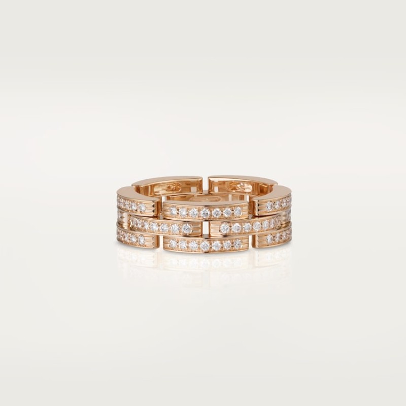 Cartier Maillon Panthère ring, triple row, paved