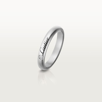 C de Cartier wedding band, 3 mm width, 1 diamond