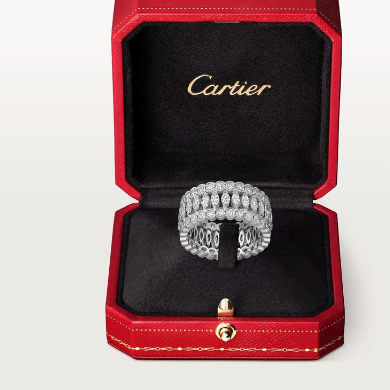 Broderie de Cartier ring, triple row, diamonds Broderie de Cartier ring, triple row, diamonds