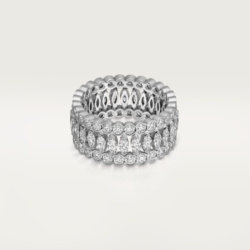 Broderie de Cartier ring, triple row, diamonds Broderie de Cartier ring, triple row, diamonds