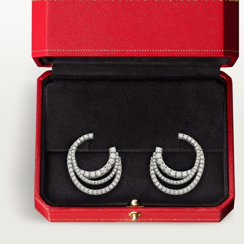 Cartier Etincelle de Cartier hoop earrings, triple row, paved Cartier Etincelle de Cartier hoop earrings, triple row, paved