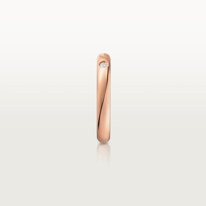 C de Cartier wedding band, 3 mm width, 1 diamond