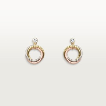 Cartier Trinity earrings, brilliant-cut diamonds