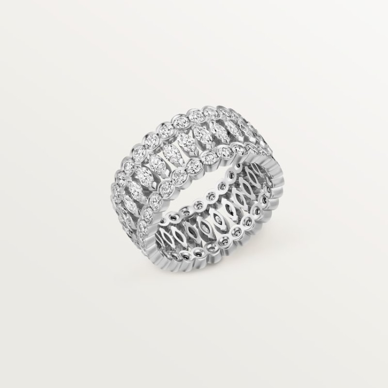 Broderie de Cartier ring, triple row, diamonds Broderie de Cartier ring, triple row, diamonds