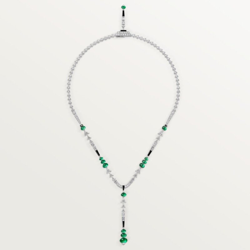 Cartier En équilibre necklace, emerald, paved Cartier En équilibre necklace, emerald, paved