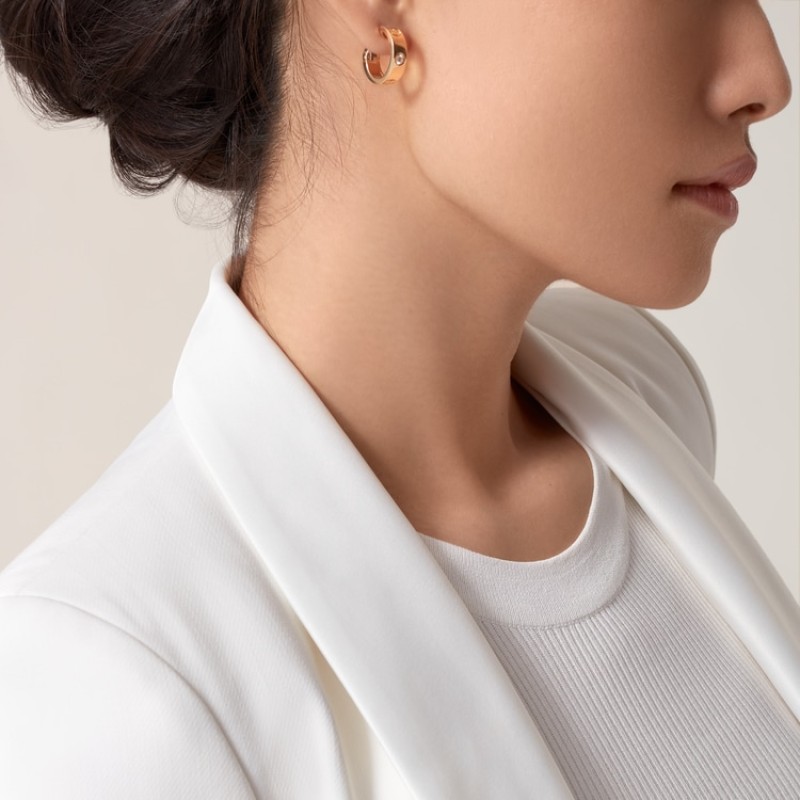 Cartier LOVE hoop earrings, classic model, 2 diamonds