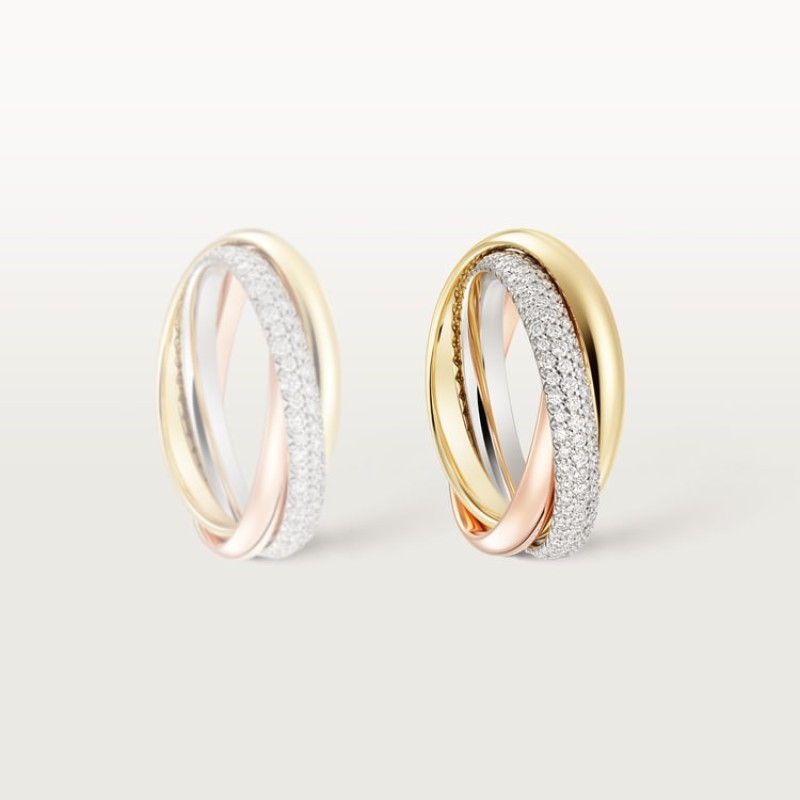 Cartier Trinity ring, classic model, half-paved