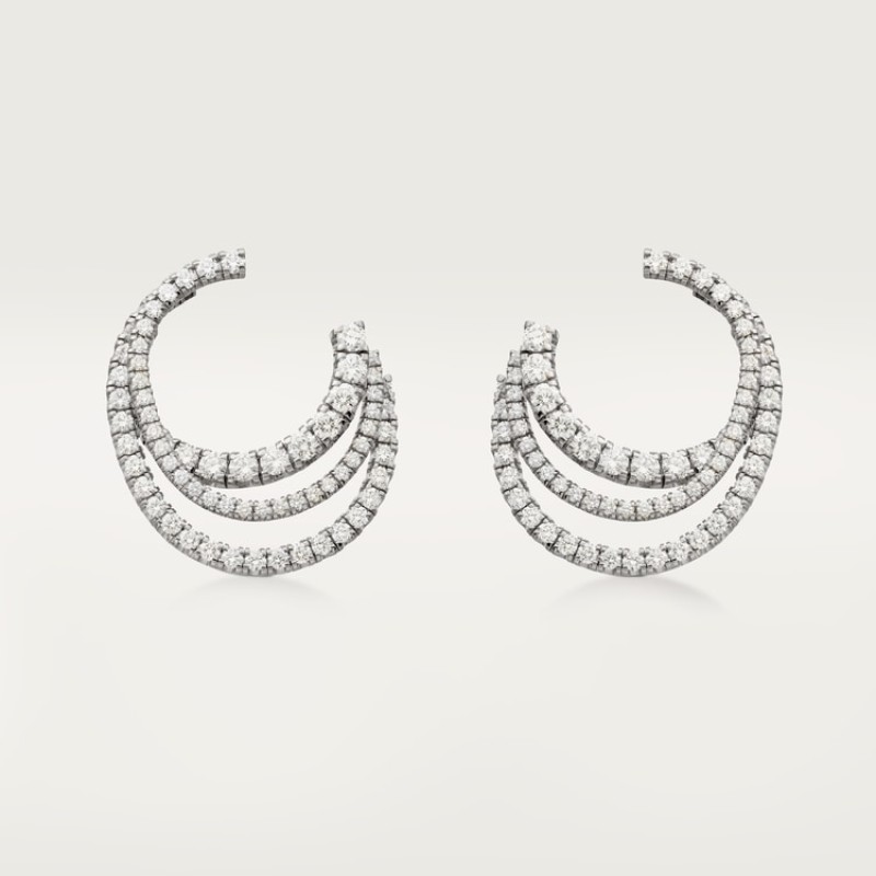 Cartier Etincelle de Cartier hoop earrings, triple row, paved Cartier Etincelle de Cartier hoop earrings, triple row, paved