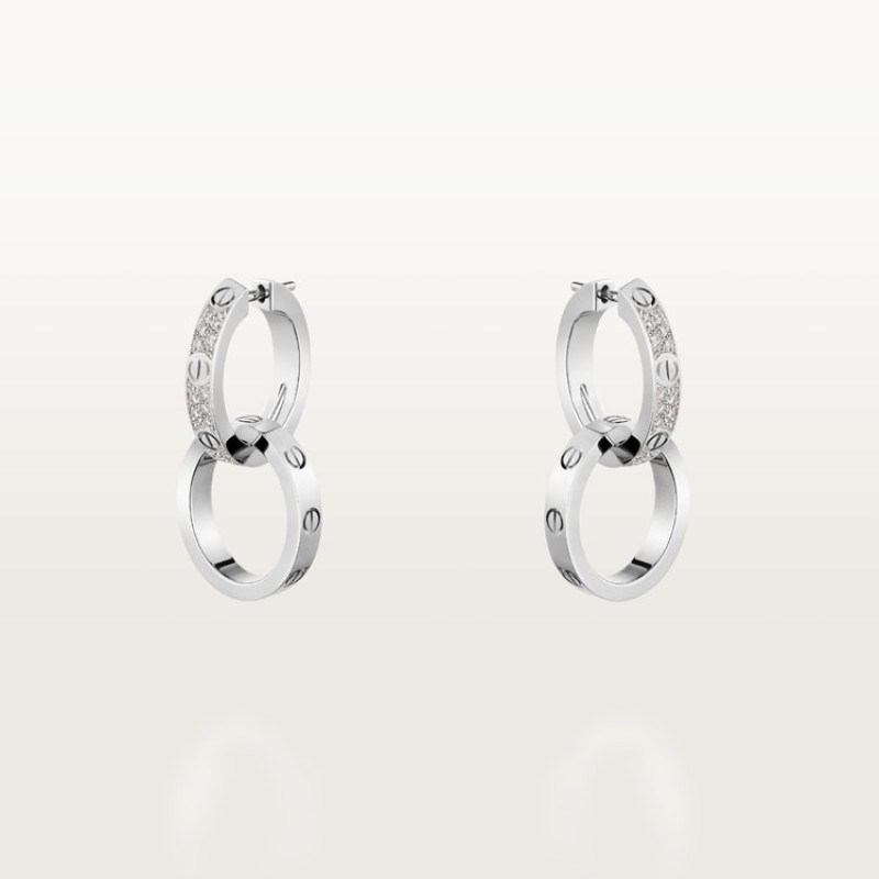 Cartier LOVE earrings, multiwear, half-paved Cartier LOVE earrings, multiwear, half-paved