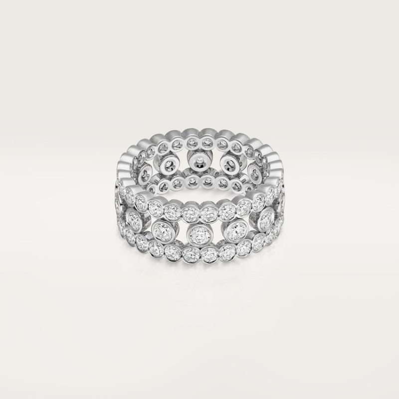 Broderie de Cartier ring, triple row, diamonds Broderie de Cartier ring, triple row, diamonds