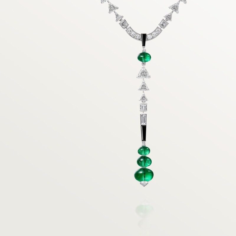 Cartier En équilibre necklace, emerald, paved Cartier En équilibre necklace, emerald, paved