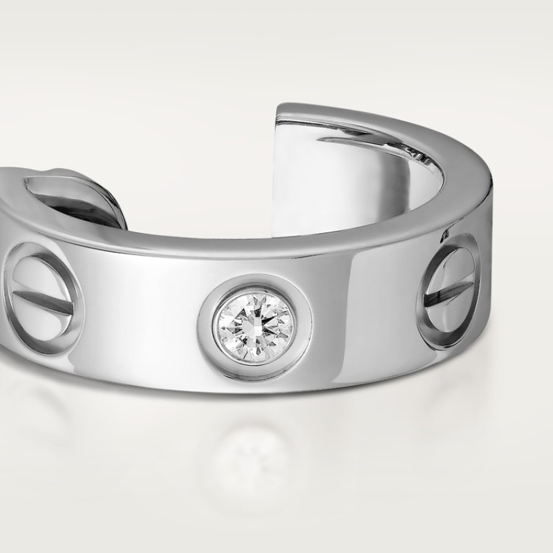 Cartier LOVE hoop earrings, classic model, 2 diamonds