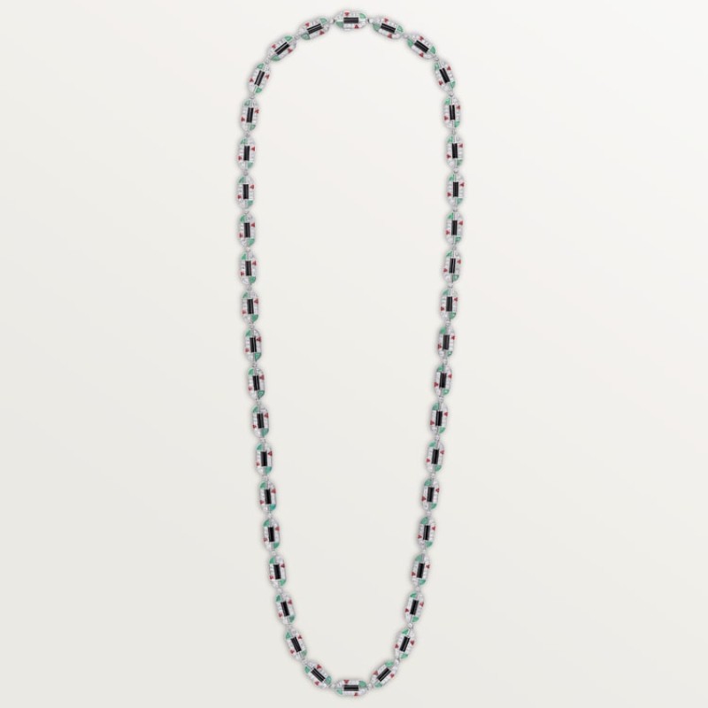 Cartier Géométrie & Contrastes necklace, chrysoprase, transformable, paved Cartier Géométrie & Contrastes necklace, chrysoprase, transformable, paved