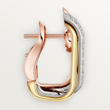 Cartier Trinity cushion earrings, semi-paved