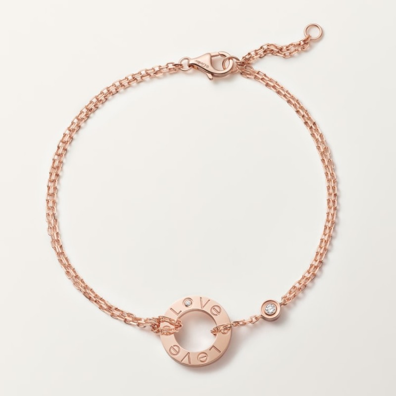 Cartier LOVE bracelet, on chain, 2 diamonds