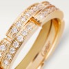 Maillon Panthère wedding band, double row, half-paved