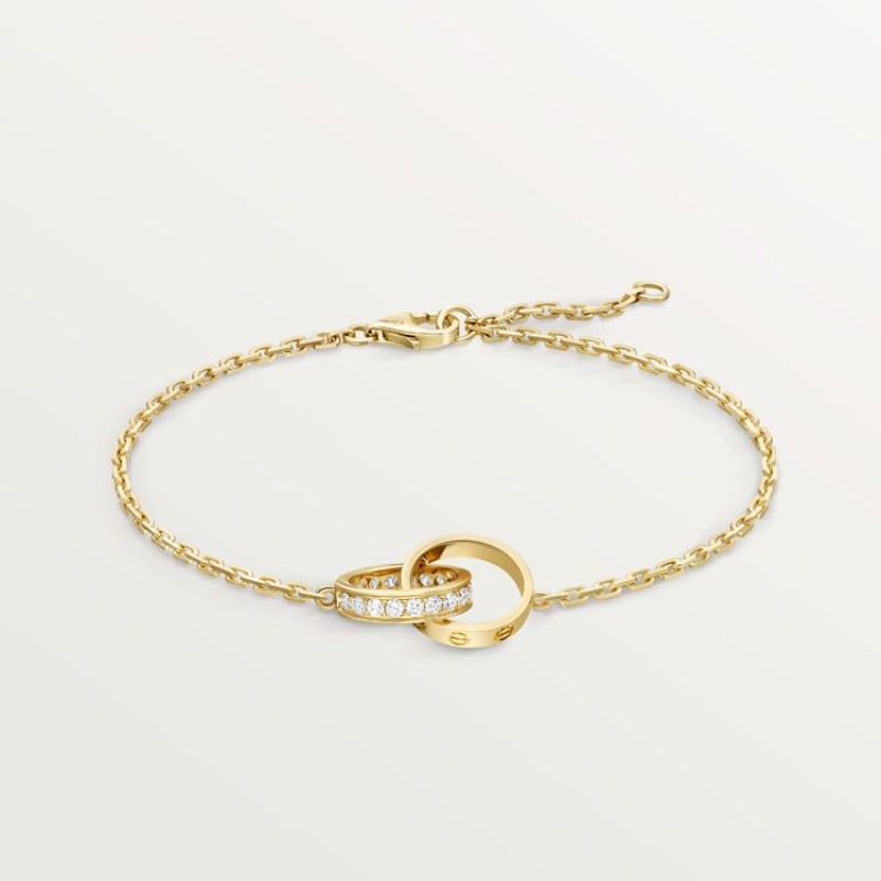 Cartier LOVE bracelet, on chain, half-paved Cartier LOVE bracelet, on chain, half-paved