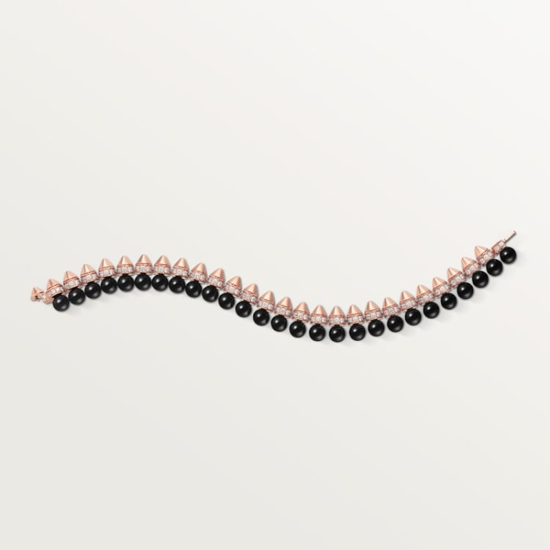 Clash de Cartier bracelet, flexible, onyx, extra-large model, diamonds Clash de Cartier bracelet, flexible, onyx, extra-large model, diamonds