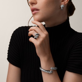 Panthère de Cartier bracelet, black lacquer, paved
