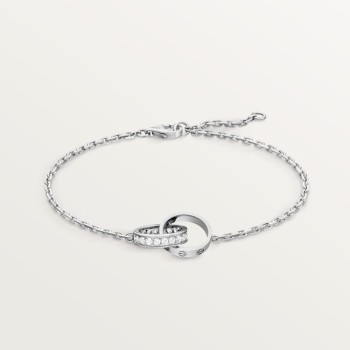 Cartier LOVE bracelet, on chain, half-paved