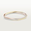 Trinity bracelet, small model, half-paved